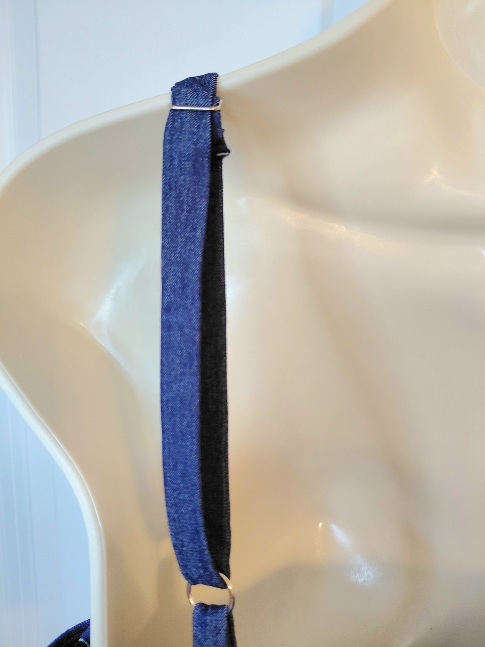 Trixxi Navy Denim Chambray Pleated Mini SPRING SUMMER dress 90's Style. Sz Med - Picture 8 of 10